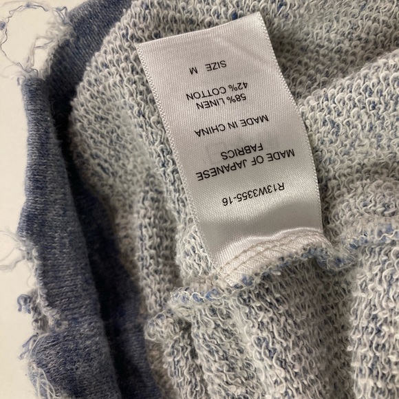 R13 Oversized distressed linen and cotton-blend sweatshirt. Size small and med - Picture 6 of 16